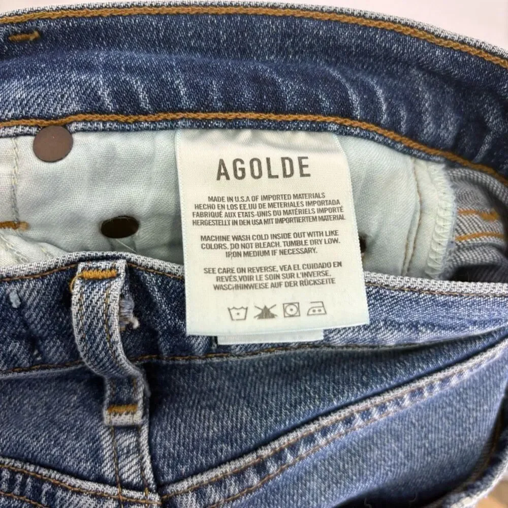 Agolde High Waisted Skinny Ankle Jeans Hidden‎ Button Fly Size 27